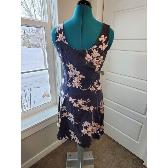 VINTAGE TOMMY BAHAMA BLACK FLORAL TANK DRESS 100% SILK WOMEN SIZE 2 TROPICAL - Picture 4 of 14
